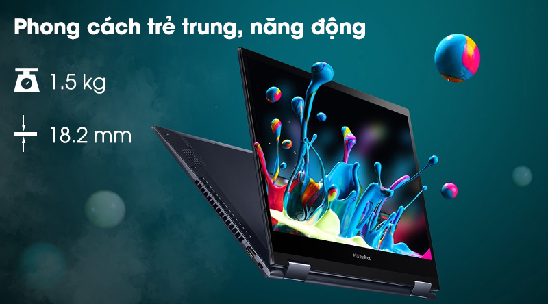 Thiết kế của Laptop Asus VivoBook Flip TM420IA-EC155T trẻ trung