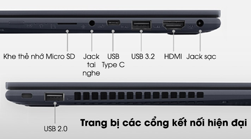 Laptop Asus VivoBook Flip TM420IA-EC155T đầy đủ kết nối