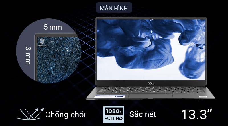 màn hình mỏng viền sắc nét laptop Dell xps