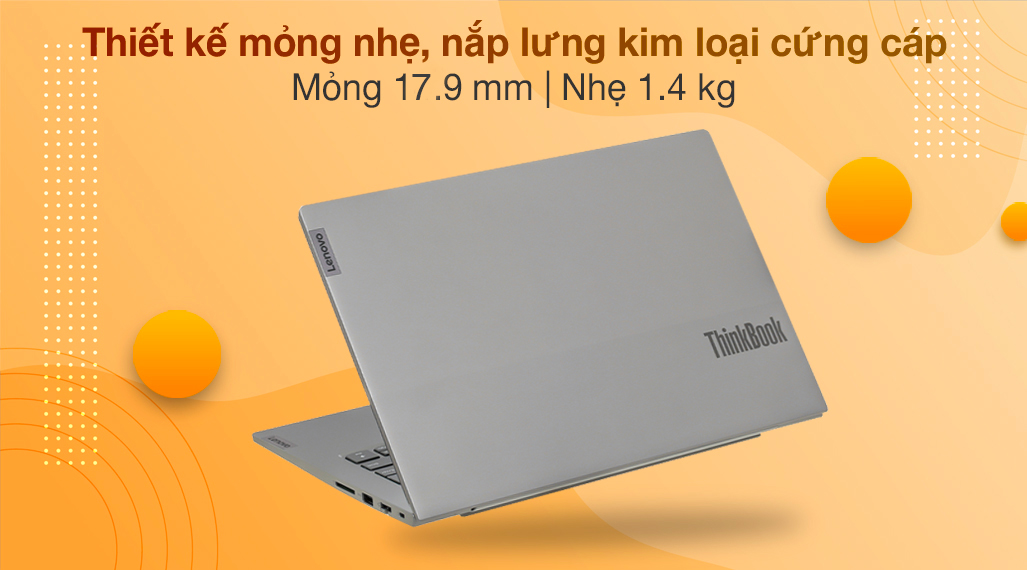 Thiết kế của Laptop Lenovo ThinkBook 14 G2 ITL 20VDA003VN gọn nhẹ